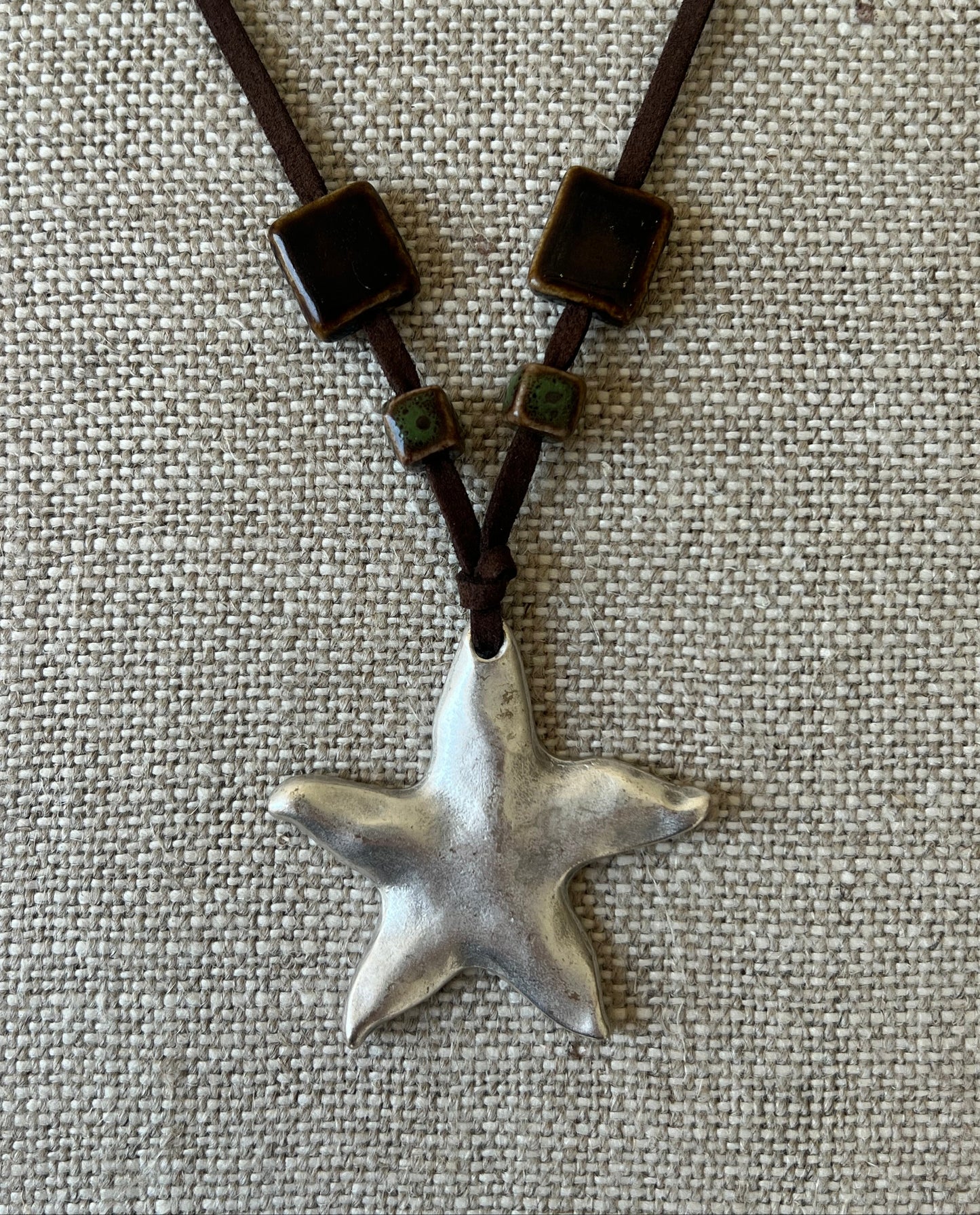 Star and Suede cord necklace