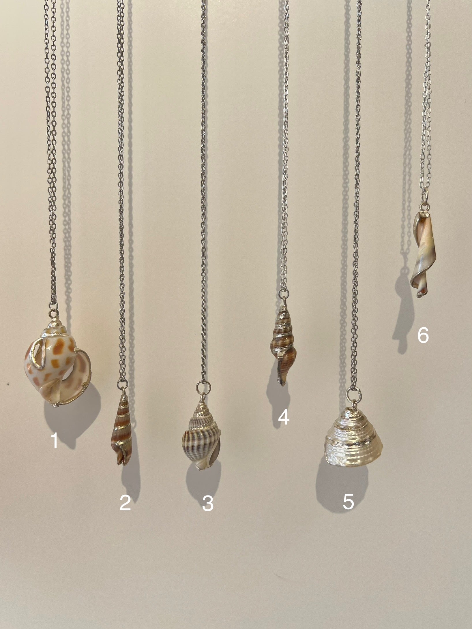 Seashell necklaces