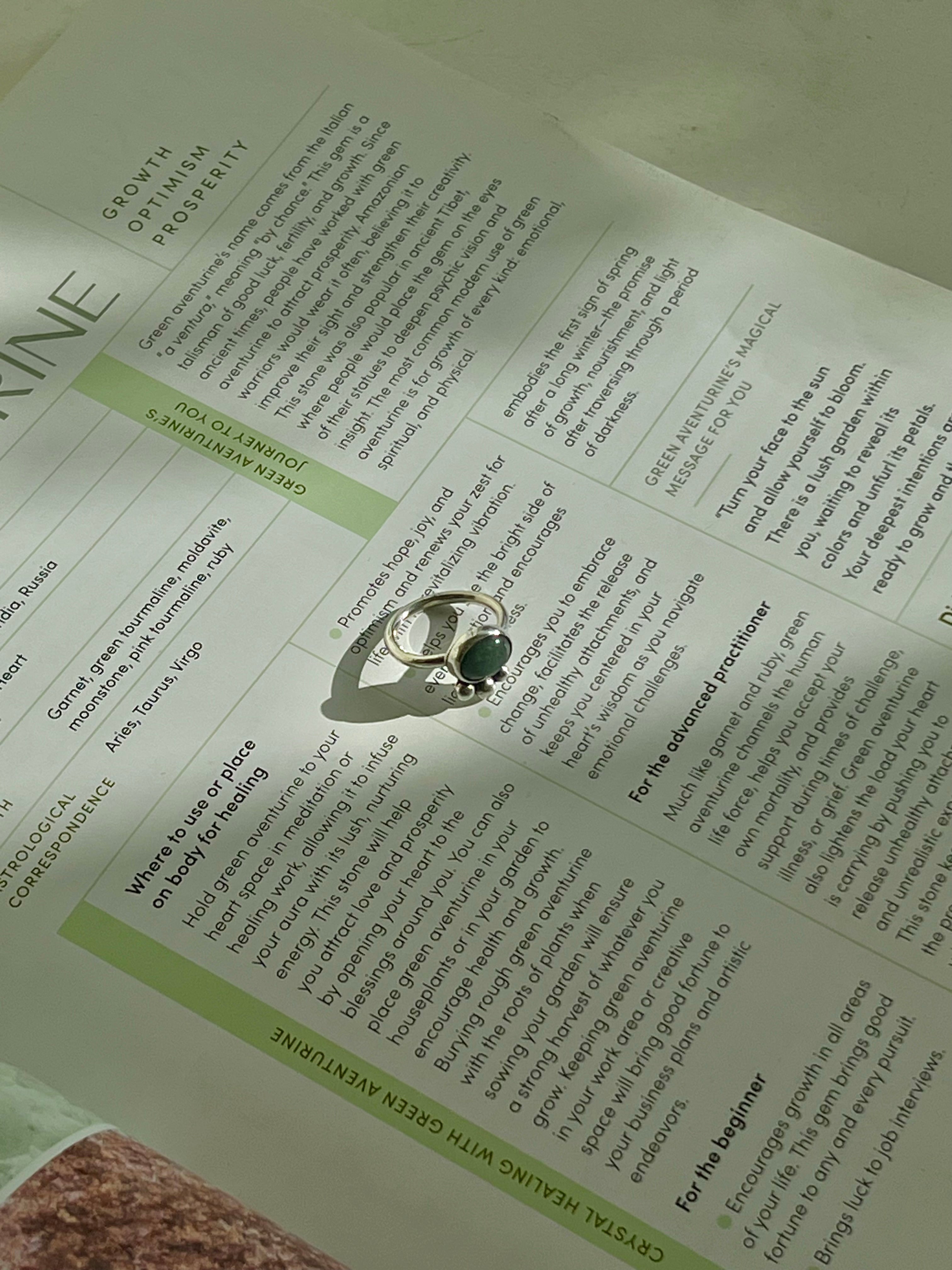 Green aventurine ring