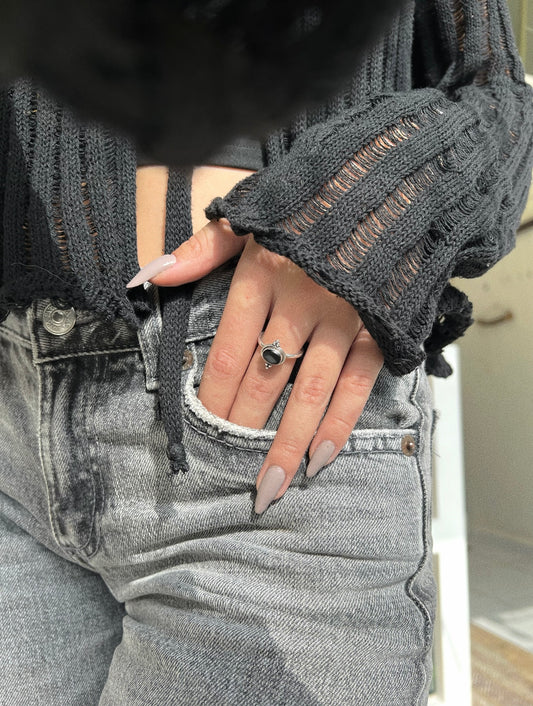 Black agate ring